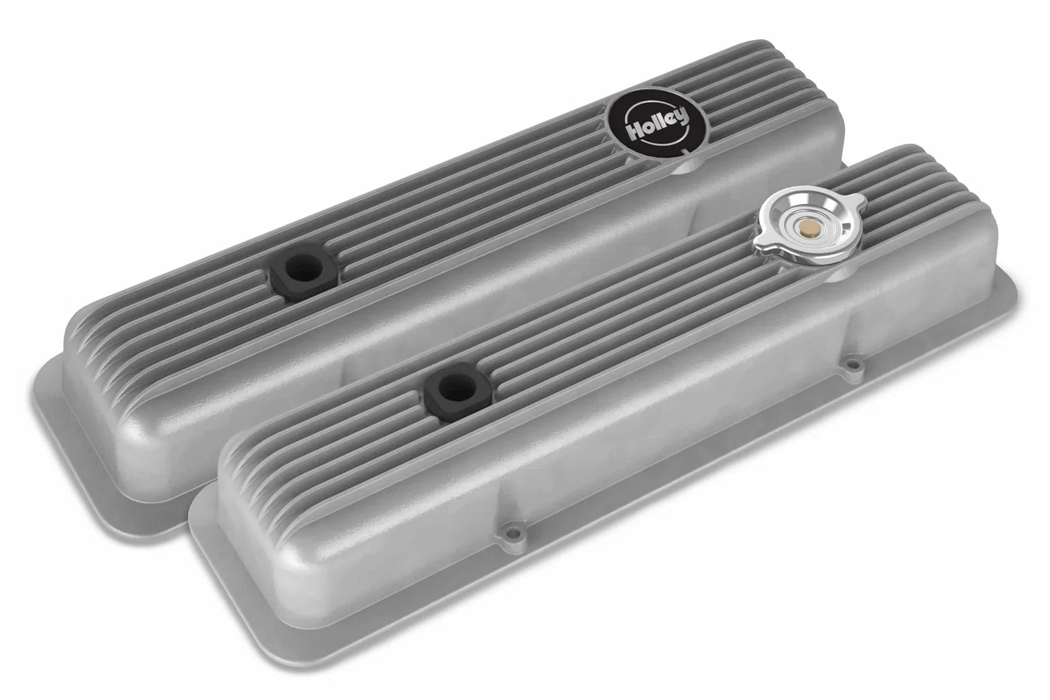 Muscle Series Valve Covers for small block Chevy engines-Natural Finis